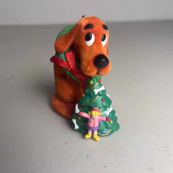 Vintage CLIFFORD The Big Red Dog Fuzzy Christmas Ornament Norman Bridwell 2000 - Picture 3 of 10